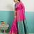 Magenta banarasi art silk blend zari woven saree with unstitched blouse piece
