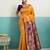 Mustard banarasi art silk blend zari woven saree with unstitched blouse piece