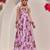 Lilac embroidered crepe chiffon gown