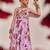 Lilac embroidered crepe chiffon gown