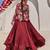 Wine embroidered satin chiffon gown