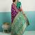 Purple banarasi art silk blend zari woven saree with unstitched blouse piece