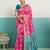 Magenta banarasi art silk blend zari woven saree with unstitched blouse piece