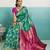 Turquoise banarasi art silk blend zari woven saree with unstitched blouse piece