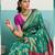 Turquoise banarasi art silk blend zari woven saree with unstitched blouse piece