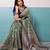 Teal banarasi art silk blend zari woven saree with unstitched blouse piece