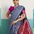 Magenta banarasi art silk blend zari woven saree with unstitched blouse piece