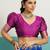 Magenta banarasi art silk blend zari woven saree with unstitched blouse piece