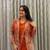 Orange Color Embroidery Work Chinon Silk Ready To Wear Saree
