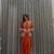 Orange Color Embroidery Work Chinon Silk Ready To Wear Saree