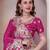 Rani pink sequin embroidered, cut work jimmy choo bollywood saree with blouse