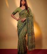 Premium poly cotton saree with traditional threadwork motifs