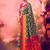 Tasar silk printed saree with contrast geometric border and designer pallu