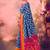 Tasar silk printed saree with contrast geometric border and designer pallu