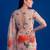 Women's floral printed weightless marbal saree