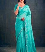 Cotton silk woven saree with traditional zari weaving border