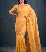 Cotton silk woven saree with traditional zari weaving border