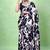 Women's satin silk saree with vibrant digital prints & elegant fluid drape