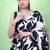 Women's satin silk saree with vibrant digital prints & elegant fluid drape