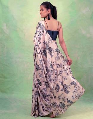 Women's satin silk saree with vibrant digital prints & elegant fluid drape 3