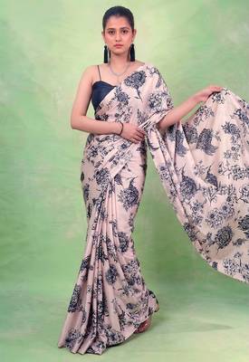 Women's satin silk saree with vibrant digital prints & elegant fluid drape 4