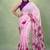 Women's satin silk saree with vibrant digital prints & elegant fluid drape