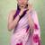 Women's satin silk saree with vibrant digital prints & elegant fluid drape