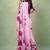 Women's satin silk saree with vibrant digital prints & elegant fluid drape
