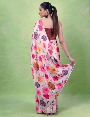 Women's satin silk saree with vibrant digital prints & elegant fluid drape 3