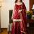 Women’s rose gold fendy silk sharara suit with mirror work | fully stitched ethnic set with dupatta