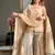 rose gold fendy silk sharara suit with mirror work fully stitched ethnic set with dupatta