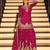Rose pink chinon silk full stitched free size palazzo suits upto 42