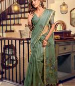 kolkata cotton litchi work saree with fancy tassels