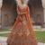 orange silk embroidered