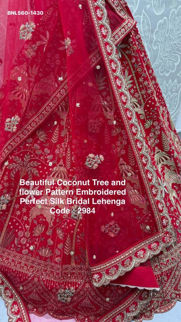 red silk embroidered