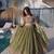 olive silk blend embroidered Lehenga set