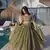 olive silk blend embroidered Lehenga set
