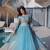 aqua blue silk blend embroidered Lehenga set