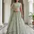 light green net embroidered lehenga set