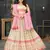 cream silk blend printed Lehenga set
