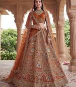 orange silk embroidered