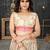 cream silk blend printed Lehenga set