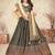 black silk blend printed Lehenga set