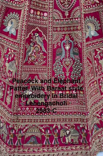 rani pink silk embroidered Lehenga set