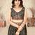 black silk blend printed Lehenga set