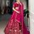 dark rani pink silk embroidered Lehenga set