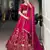 dark rani pink silk embroidered Lehenga set
