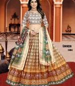 multicolor silk blend printed Lehenga set