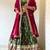 green silk blend woven Lehenga set