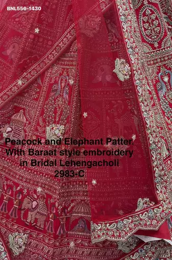 dark red silk embroidered Lehenga set